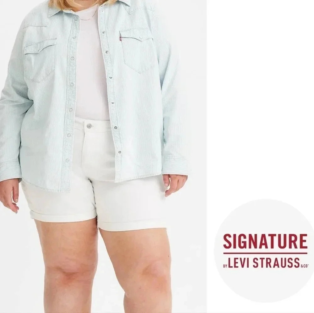 Signature by Levi Strauss & Co. High Rise Plus Size Heritage Denim  Shorts 22W. - Picture 3 of 16